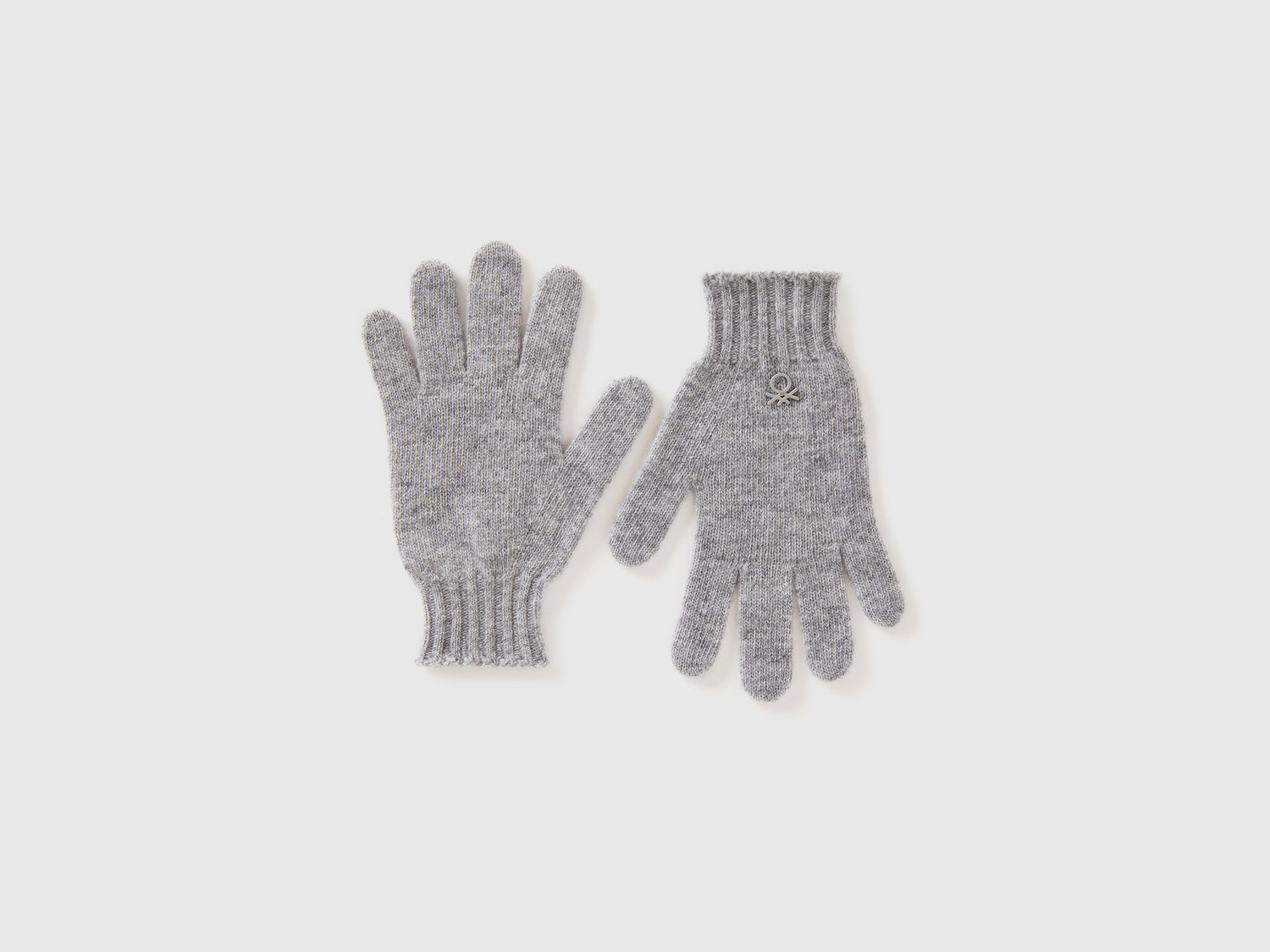 Guanti in misto lana da bambino grigio chiaro | Benetton Outlet