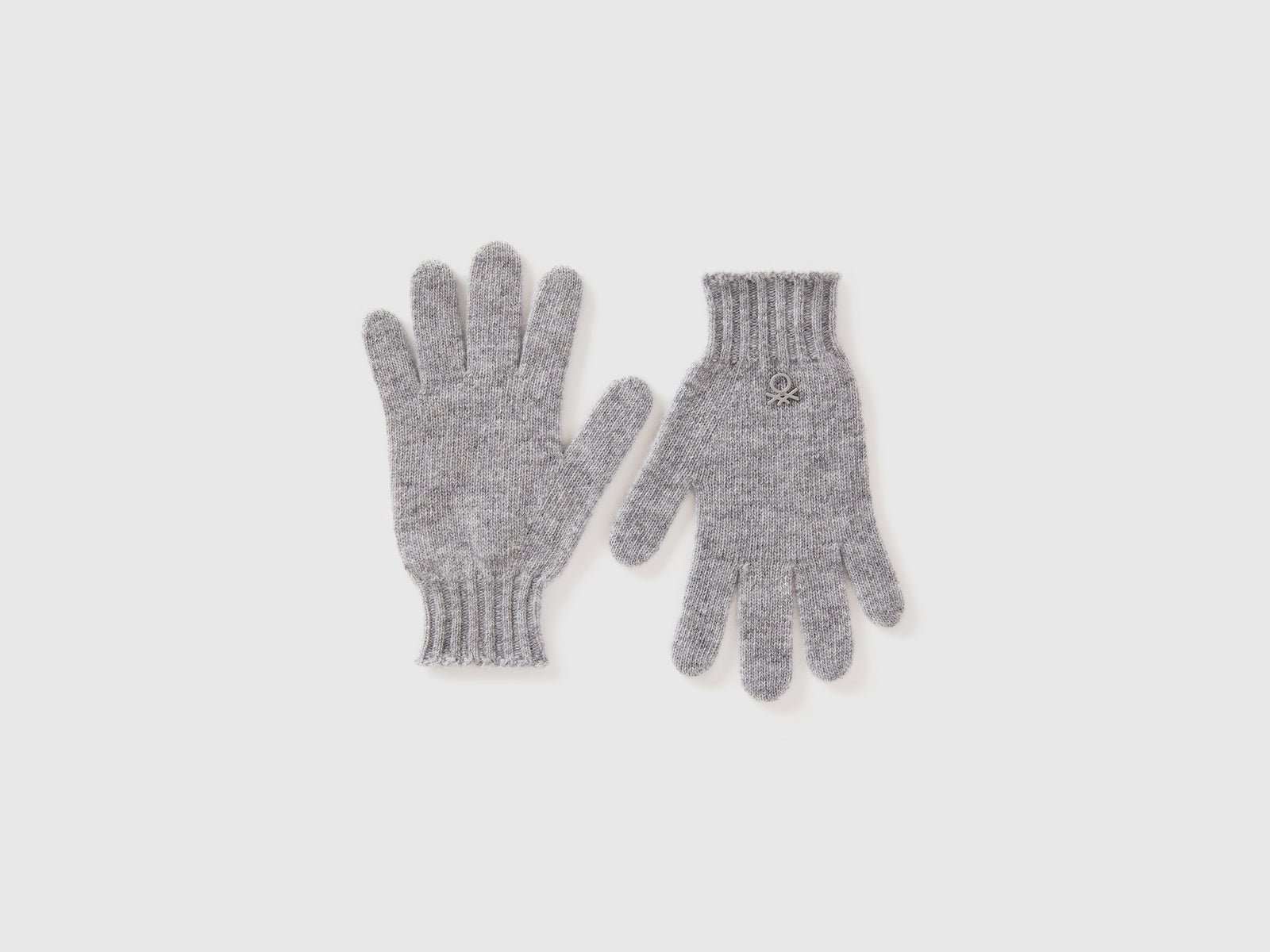 Guanti in misto lana da bambino grigio chiaro | Benetton Outlet