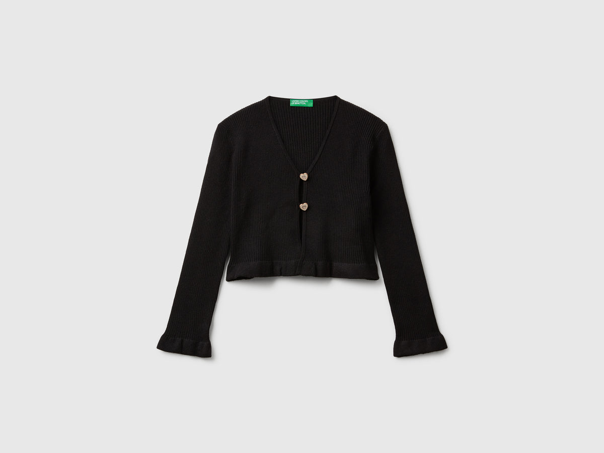 Cardigan con bottoni cuoricino