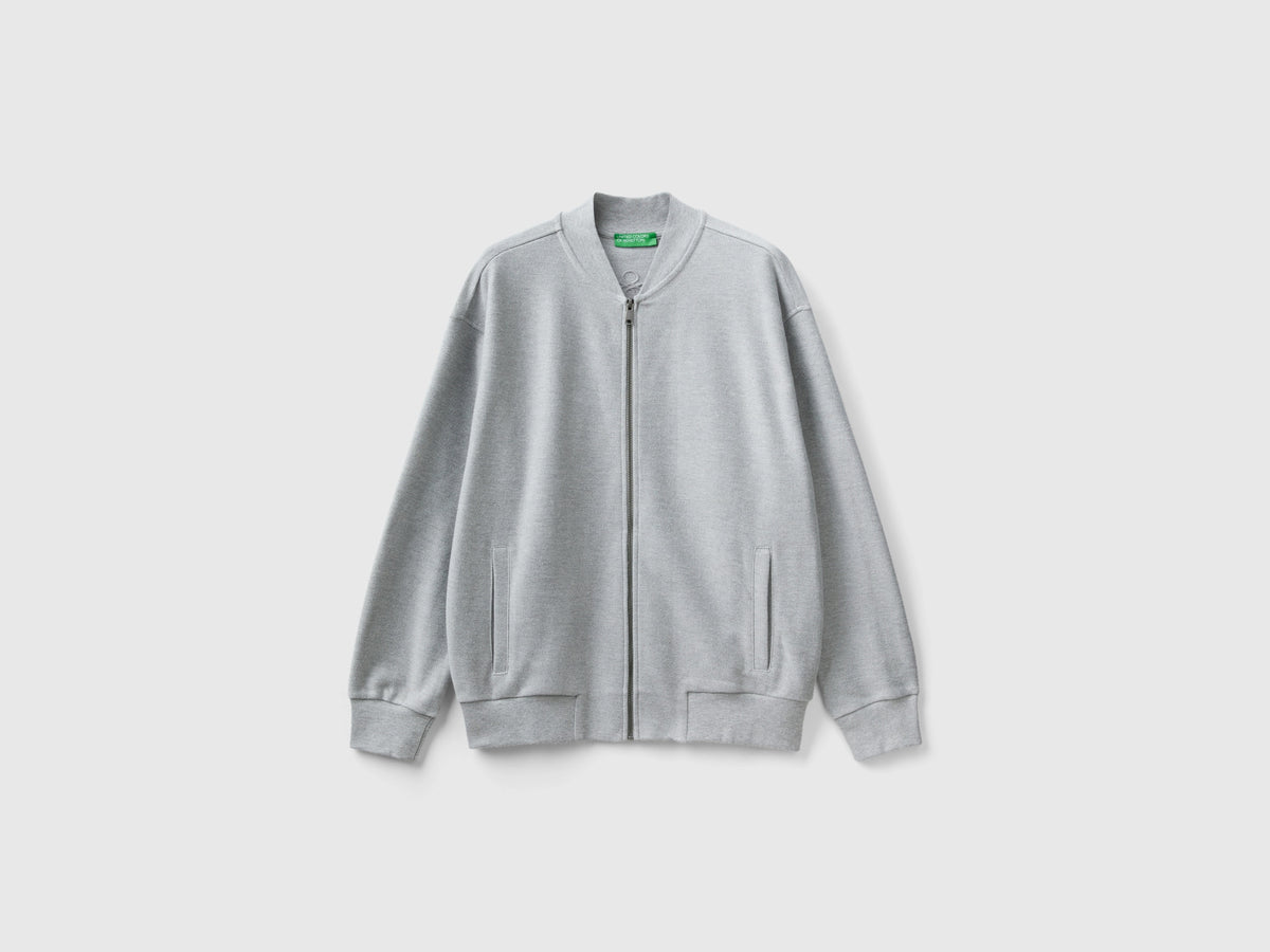 Bomber in felpa con zip