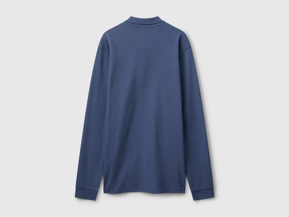 Polo a manica lunga in cotone