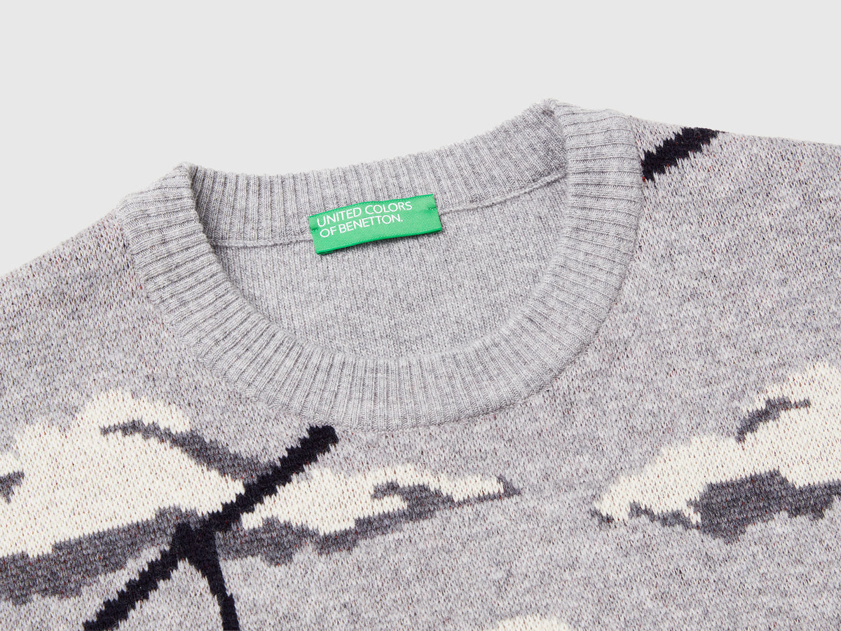 Maglione con grafica sci