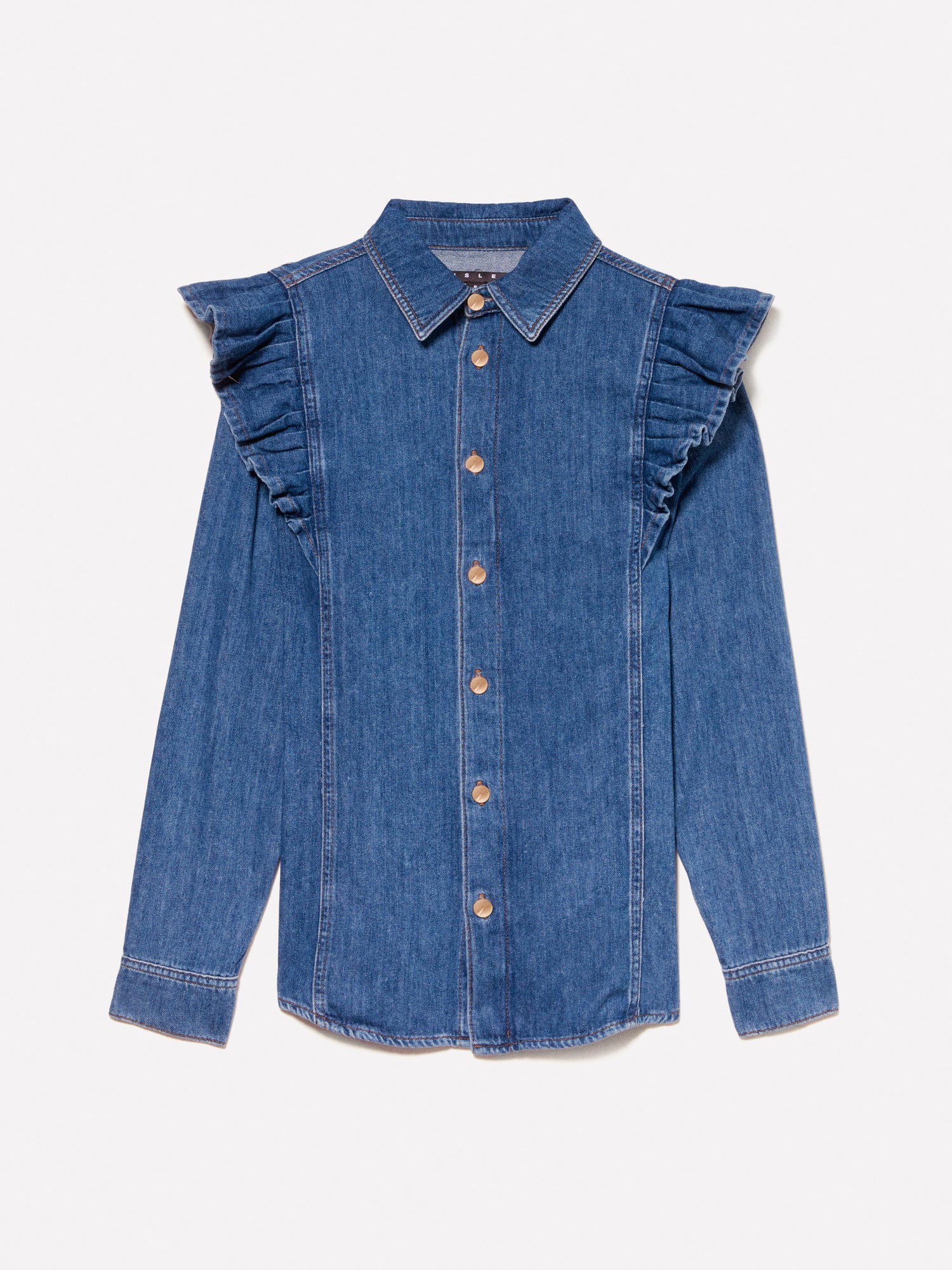 Camicia di jeans con volant da donna blu | Sisley Outlet