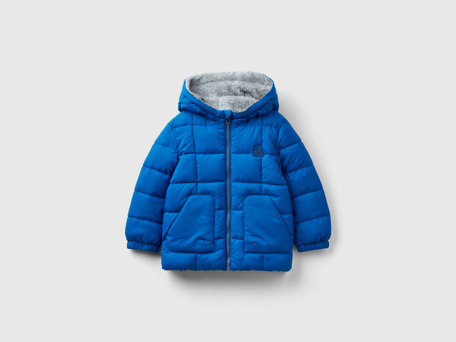 Giubbotto con interno orsetto da bimbo bluette | Benetton Outlet