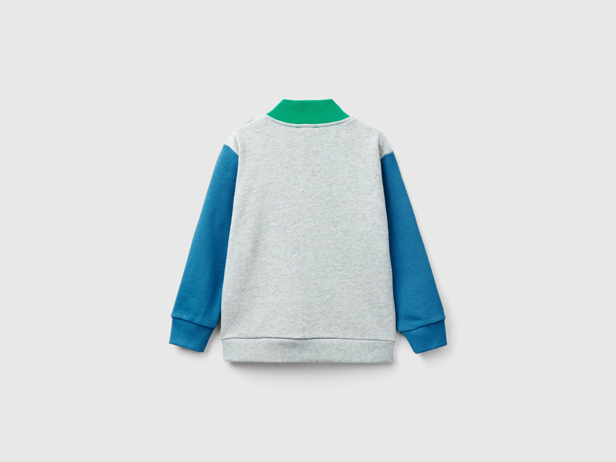 Felpa in cotone bio con zip