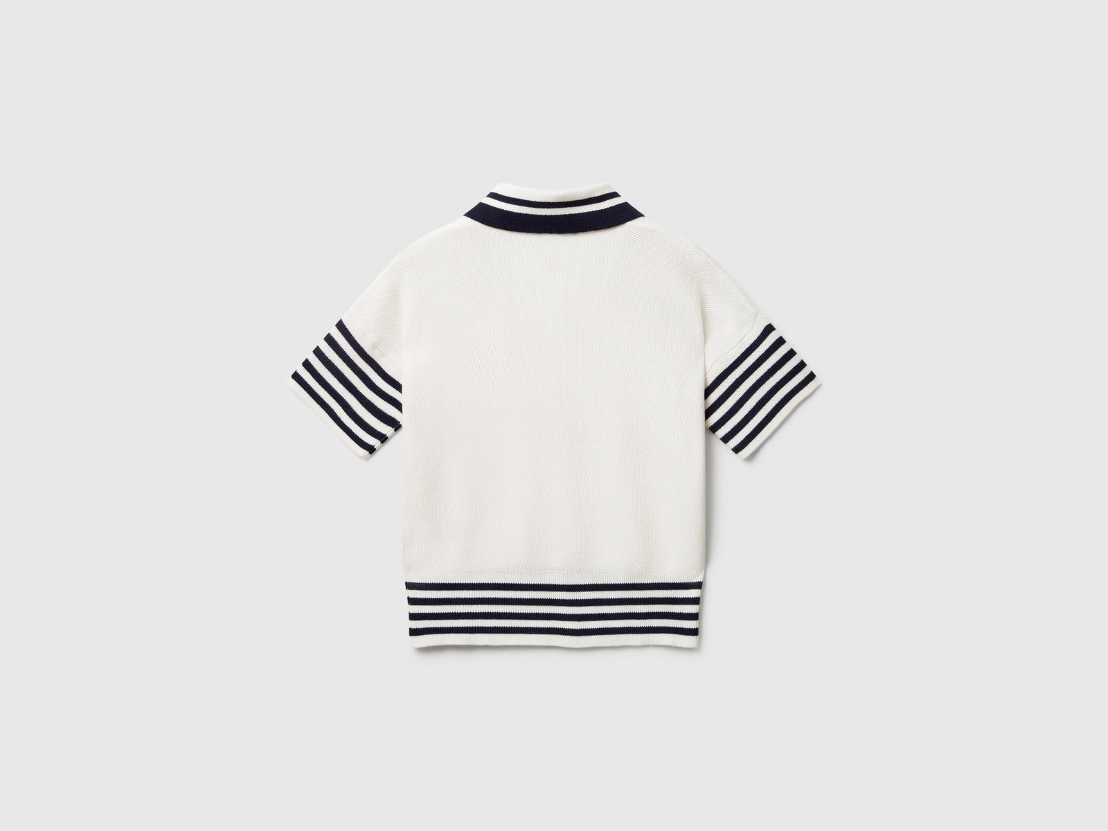 Maglioncino con colletto da donna bianco panna 2 | Benetton Outlet