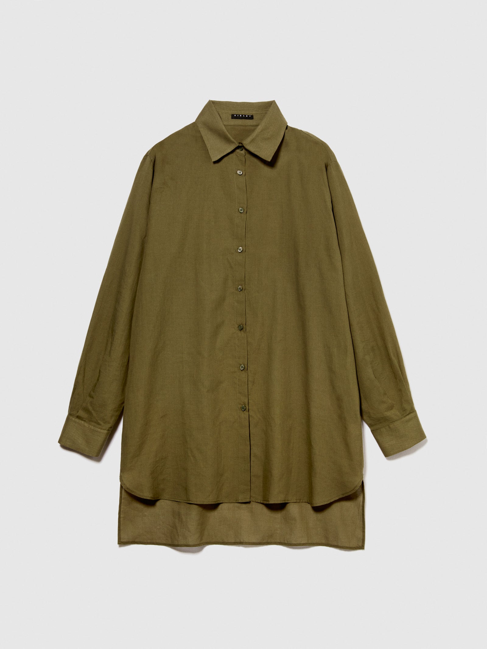 Camicia over fit da donna verde oliva | Sisley Outlet