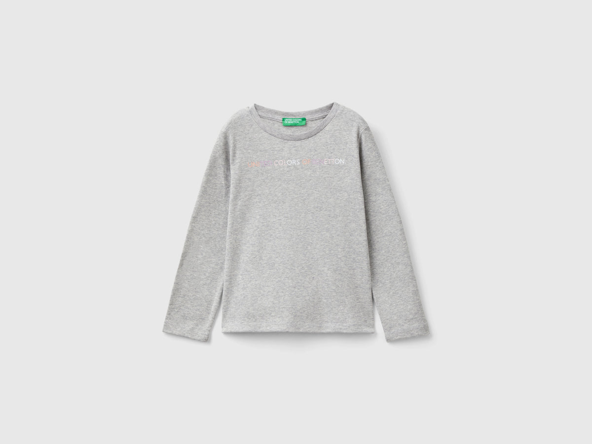 T-shirt con stampa glitter in cotone bio