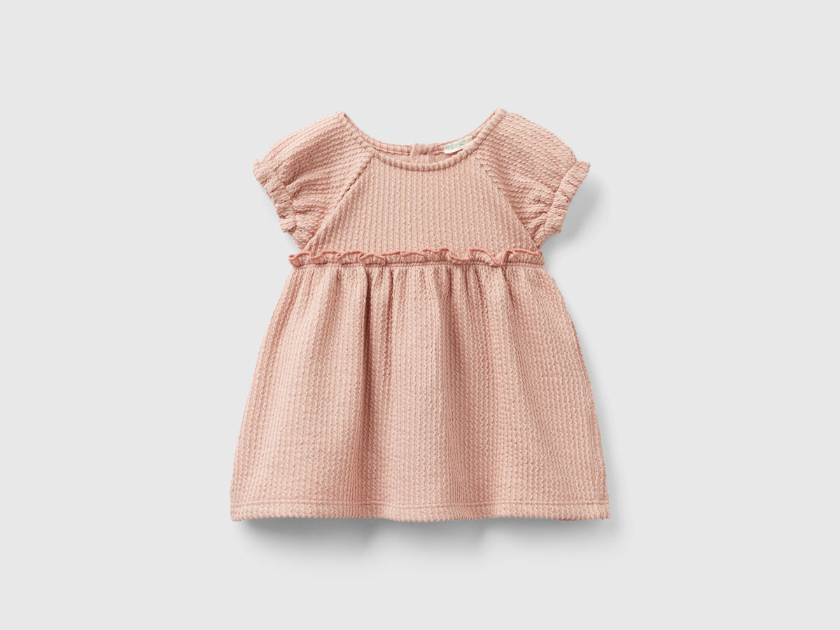 Abito jacquard con rouches