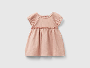 Abito jacquard con rouches