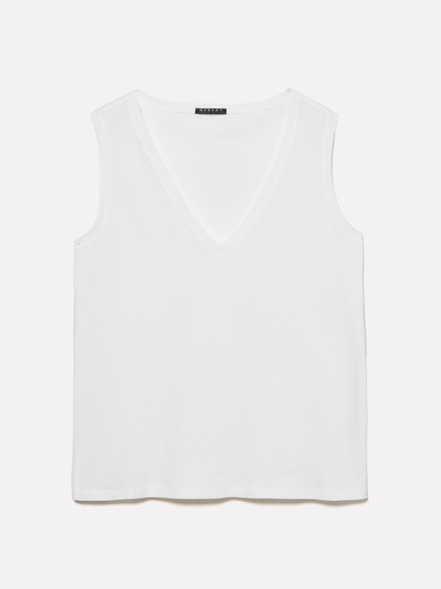 Canotta con scollo a V da donna bianco | Sisley Outlet
