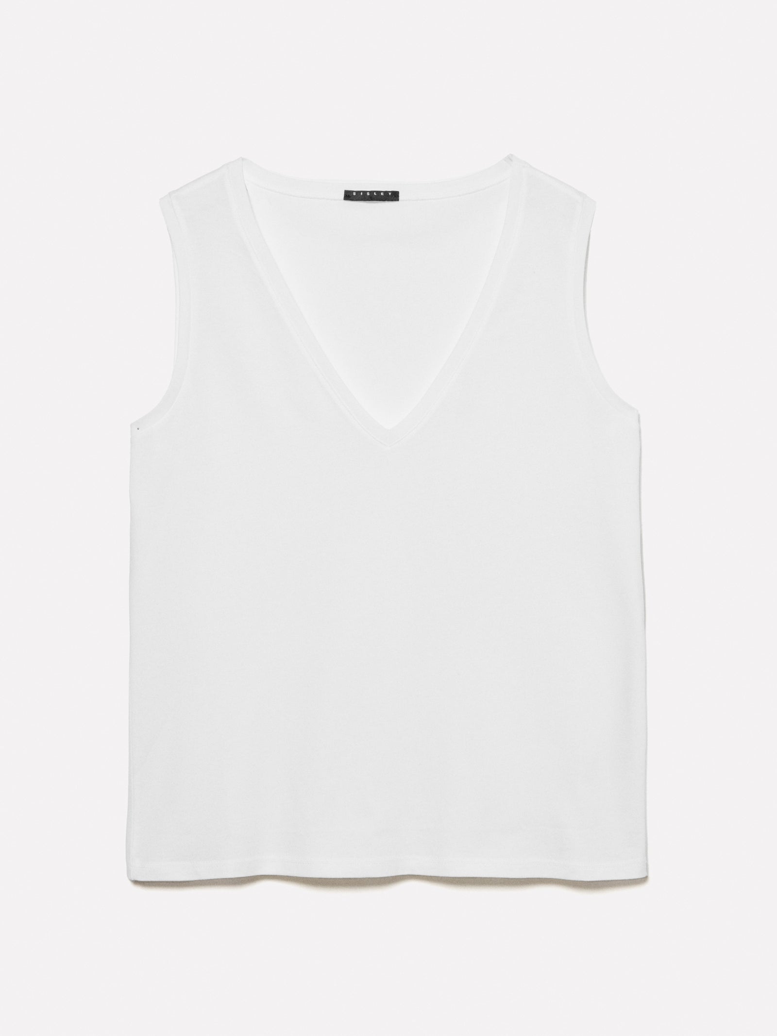 Canotta con scollo a V da donna bianco | Sisley Outlet