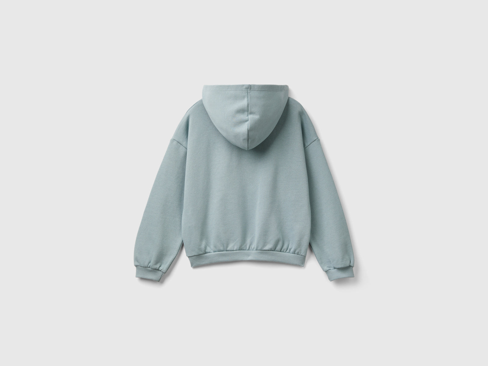 Felpa con cappuccio 100% cotone da bambina grigio perla 2 | Benetton Outlet