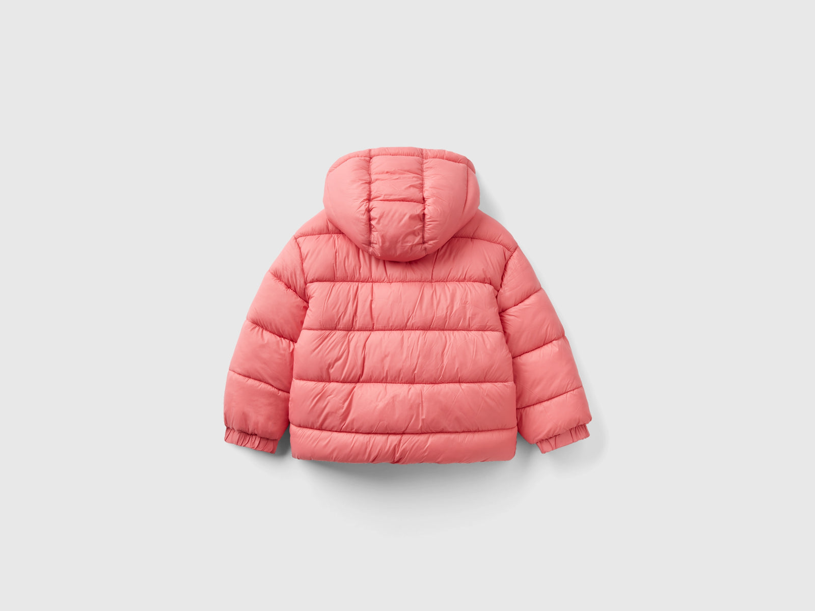 Piumino corto imbottito con ovatta riciclata da bimbo rosa 2 | Benetton Outlet