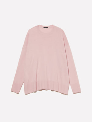 Maglia girocollo in misto lana rosa chiaro