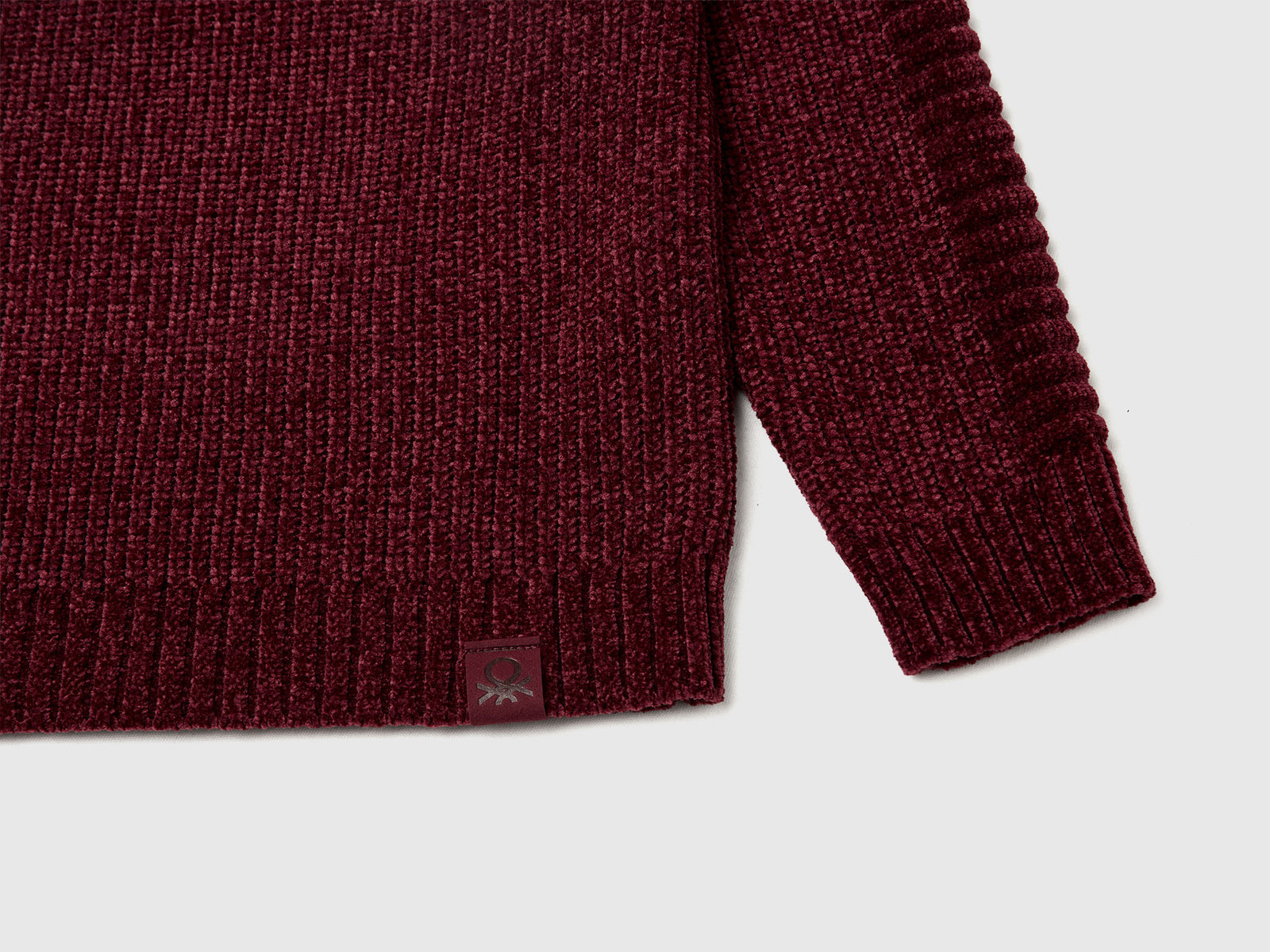 Maglia girocollo in ciniglia da bambino bordeaux 3 | Benetton Outlet