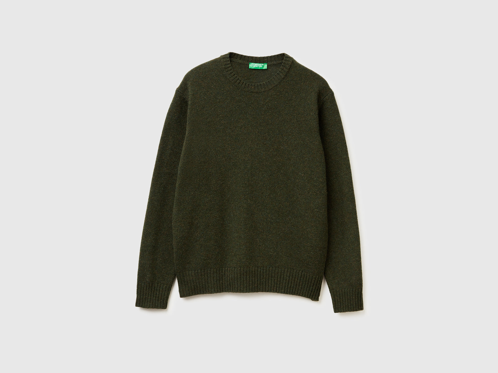 Maglia in lana Shetland da uomo verde scuro | Benetton Outlet