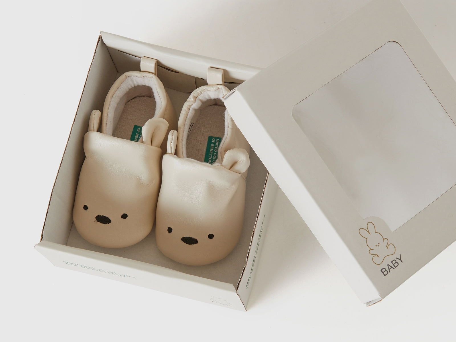 Scarpine animaletto da neonato bianco panna 3 | Benetton Outlet