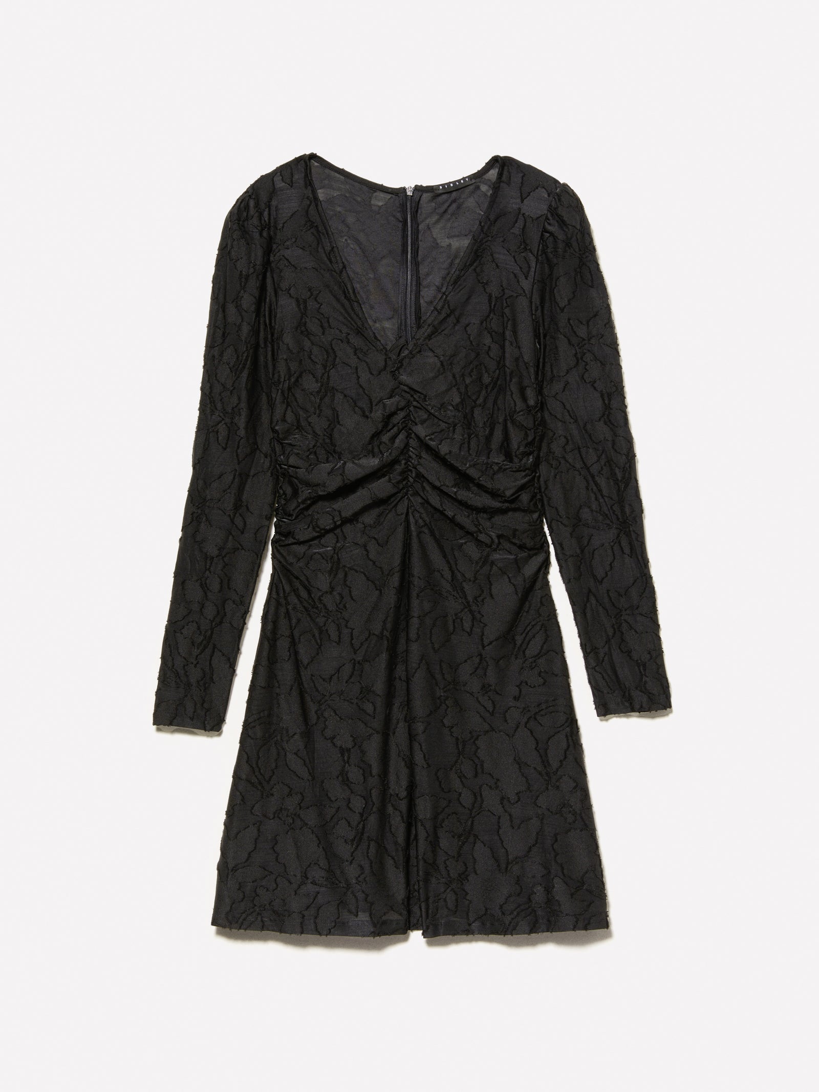 Vestito corto con arriccio da donna nero | Sisley Outlet