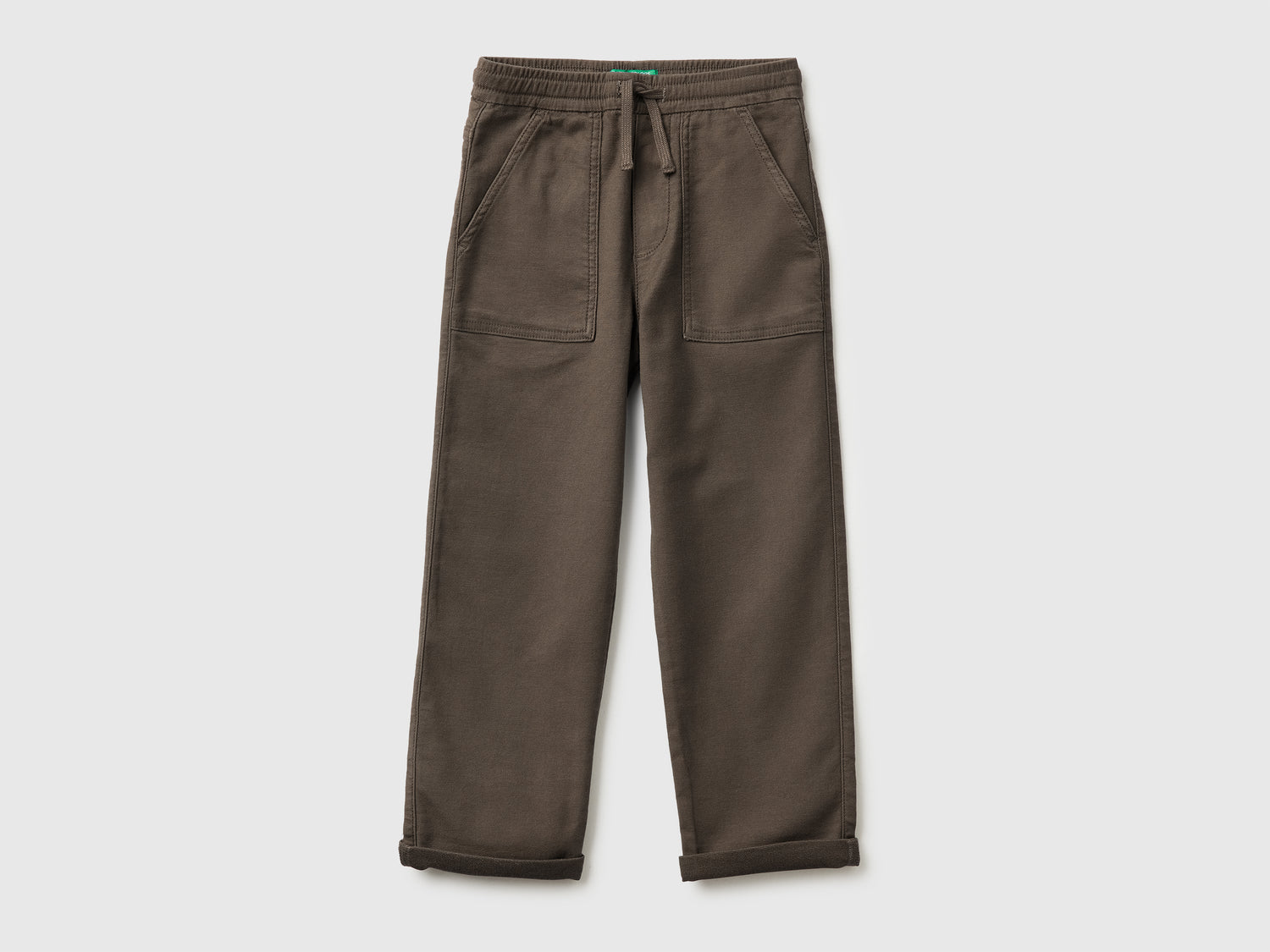 Joggers in misto cotone con coulisse da bambino marrone | Benetton Outlet