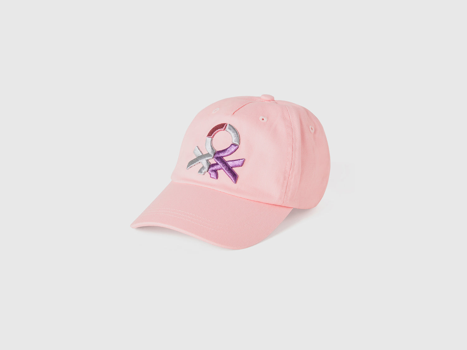 Cappellino baseball con logo da bambino rosa | Benetton Outlet