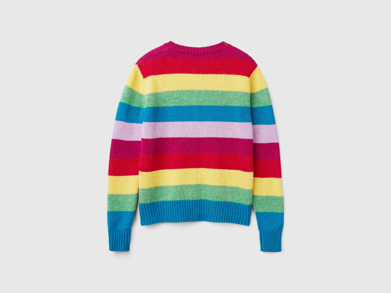 Cardigan a righe in pura lana Shetland da donna multi-color 2 | Benetton Outlet