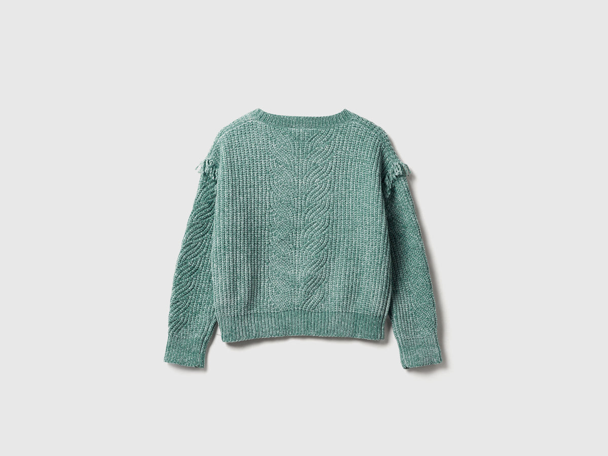Maglione in ciniglia con frange