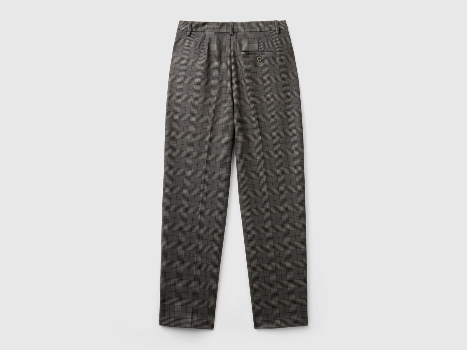 Pantaloni regular fit principe di Galles da donna grigio scuro 2 | Benetton Outlet
