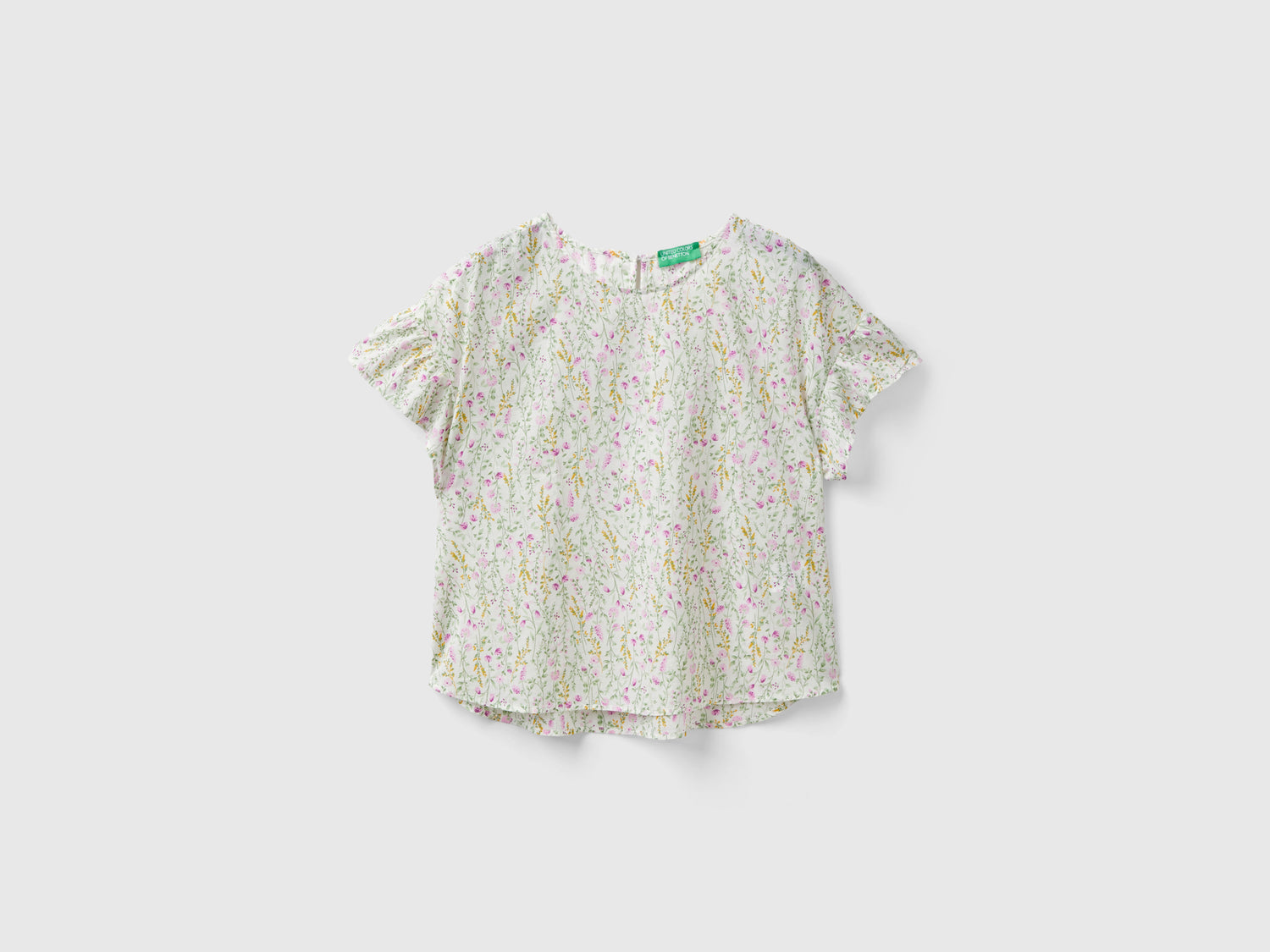 Blusa fantasia in cotone leggero da donna multi-color | Benetton Outlet