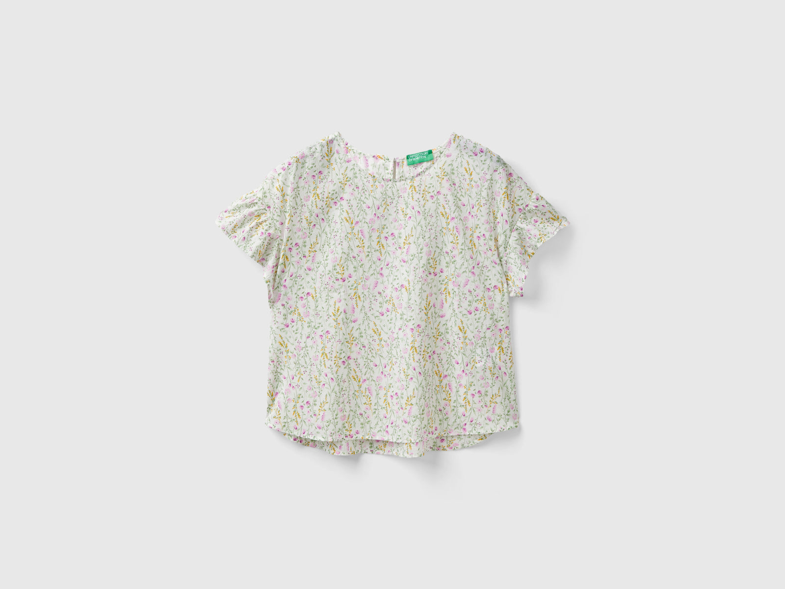 Blusa fantasia in cotone leggero da donna multi-color | Benetton Outlet