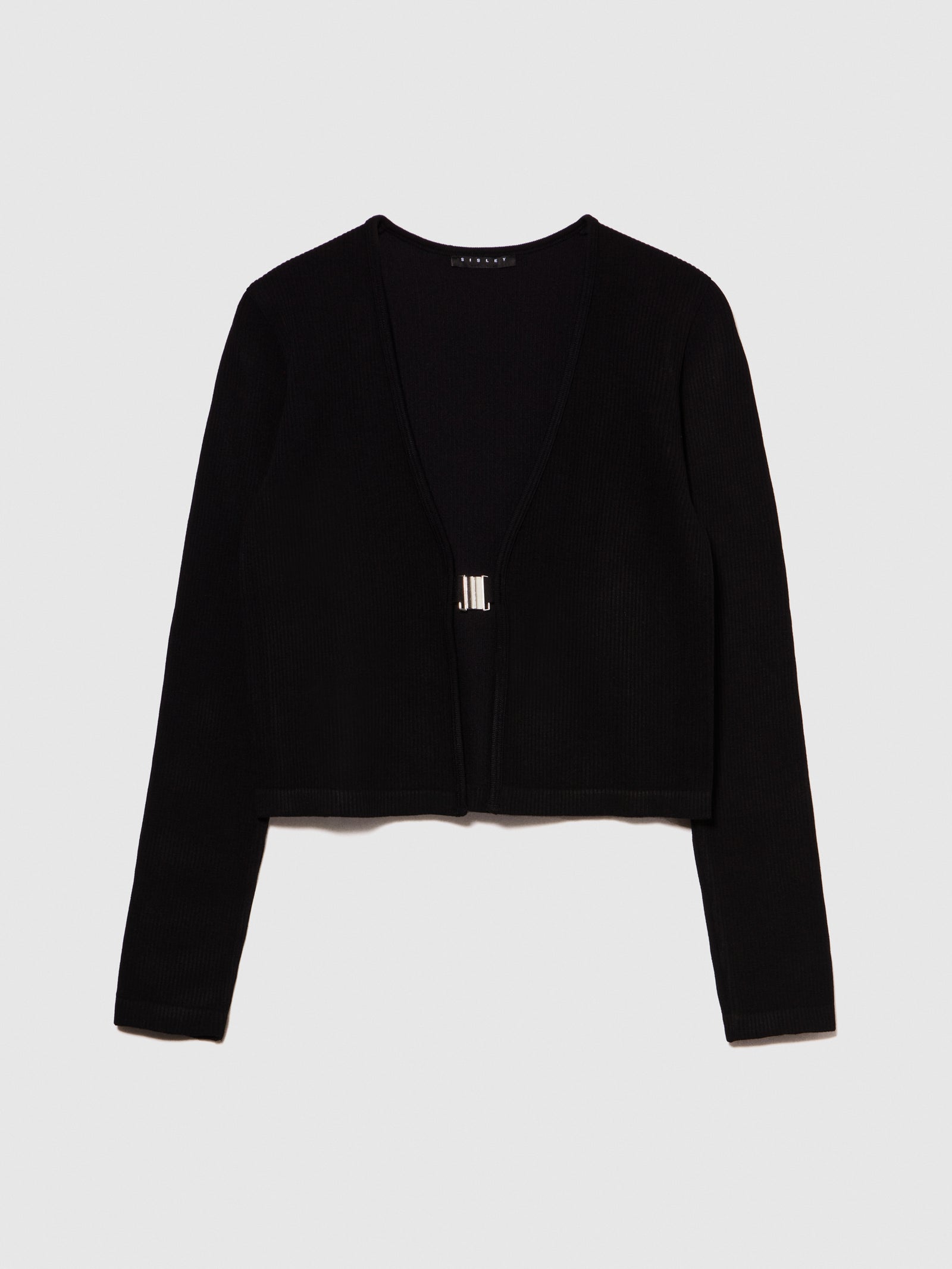 Cardigan seamless cropped da donna nero | Sisley Outlet