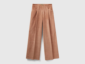 Pantaloni gamba ampia in velluto a coste