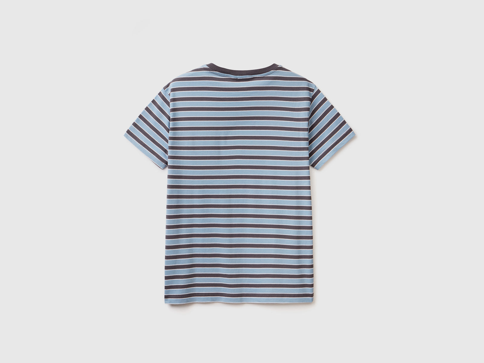 T-shirt a righe 100% cotone da uomo azzurro 2 | Benetton Outlet