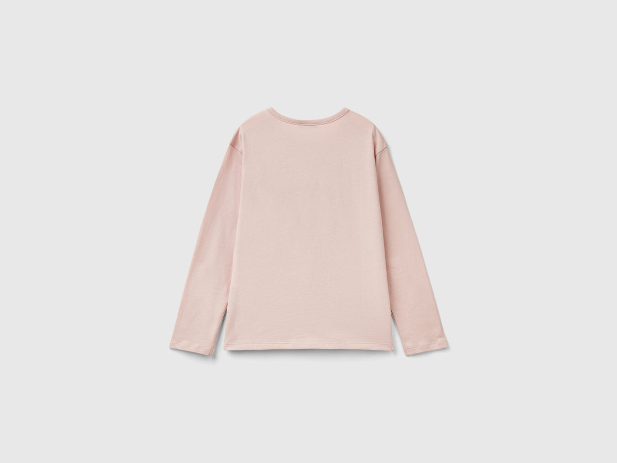 T-shirt in caldo cotone bio con paillettes