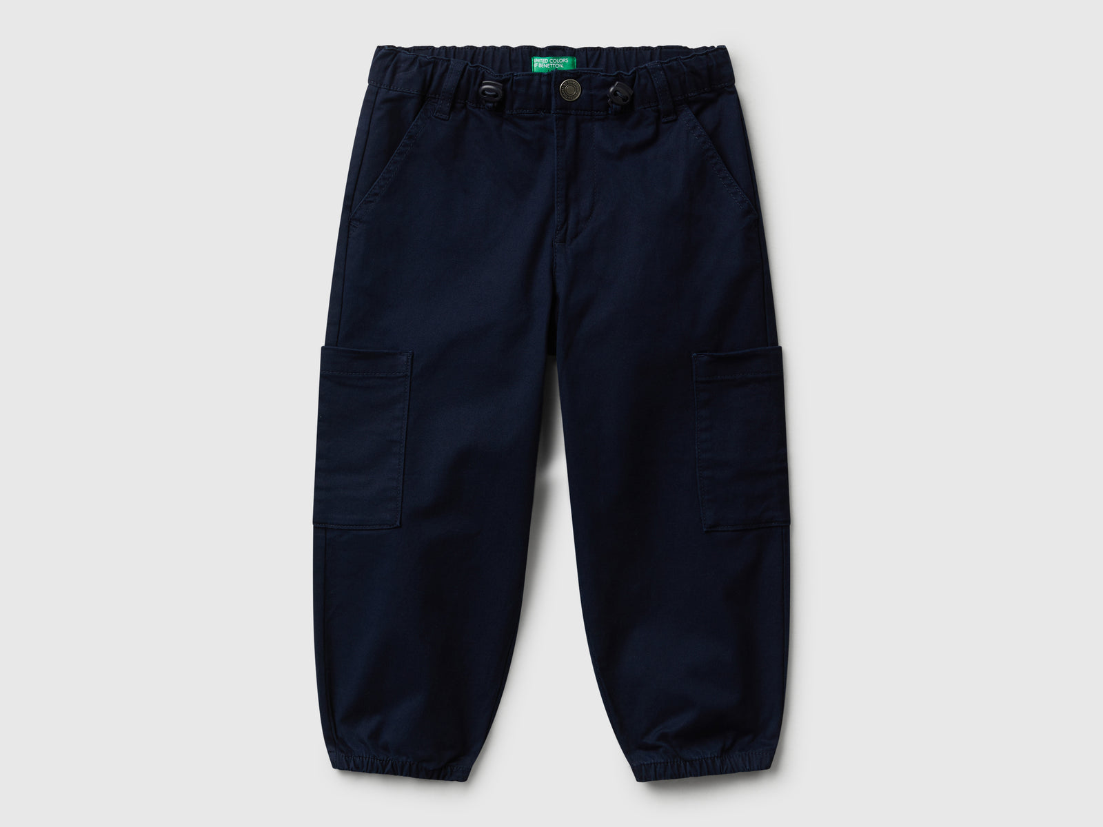 Pantaloni parachute in cotone stretch da bimbo blu scuro | Benetton Outlet