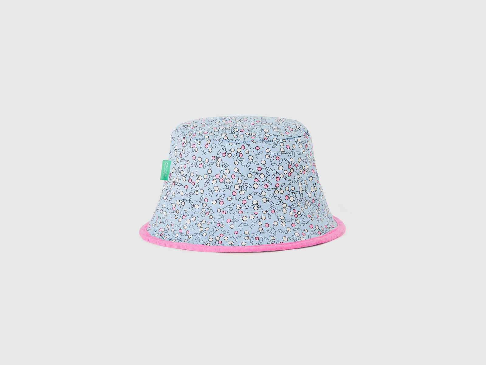Cappello reversibile con stampa ciliegie da bimbo bianco 2 | Benetton Outlet