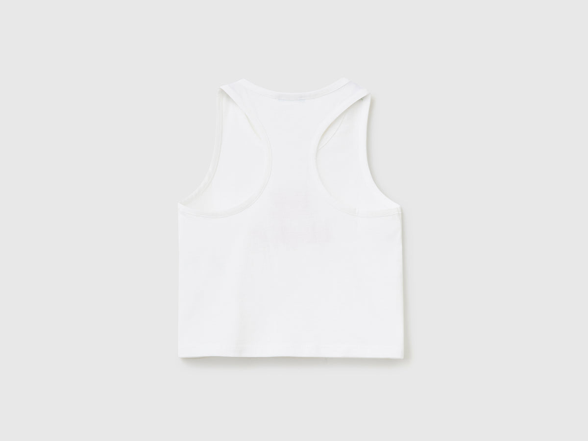 Top smanicato girocollo