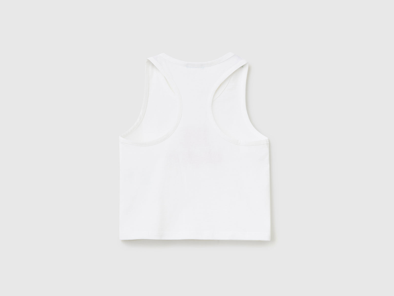 Top smanicato girocollo da bambina bianco 2 | Benetton Outlet