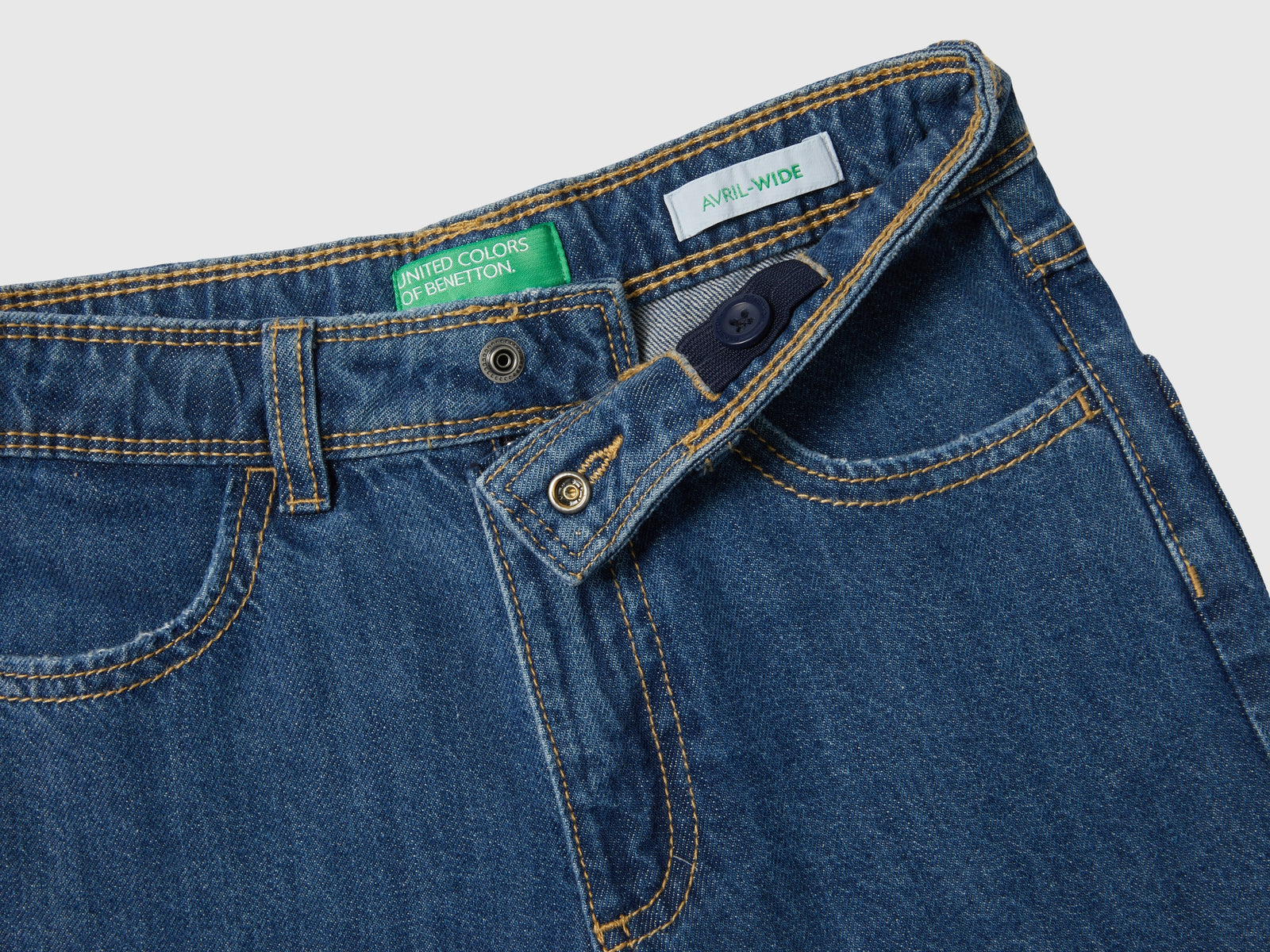 Jeans cargo wide fit da bambina blu 3 | Benetton Outlet