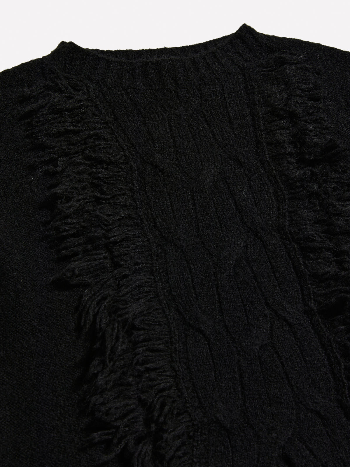 Maglia con treccia e frange