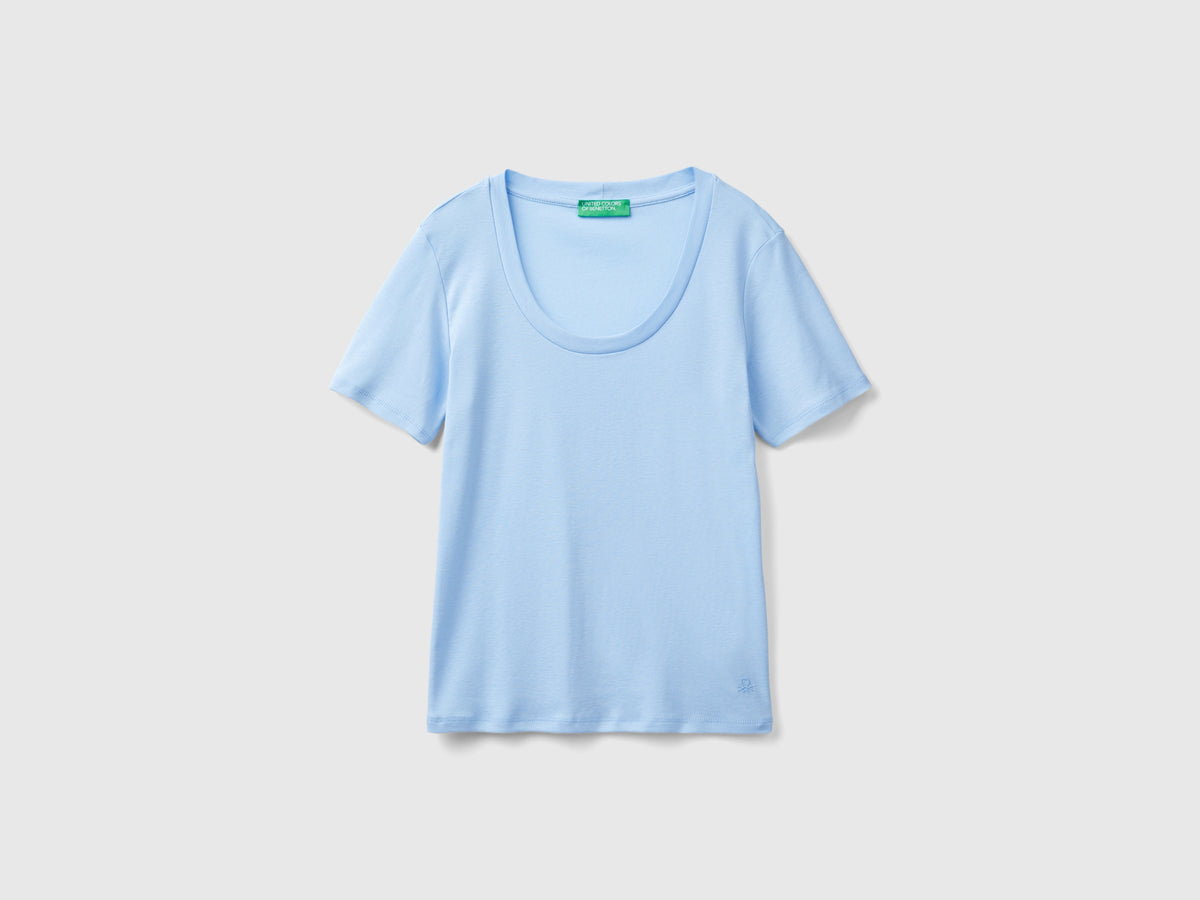 T-shirt manica corta in cotone a fibra lunga