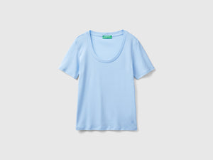 T-shirt manica corta in cotone a fibra lunga