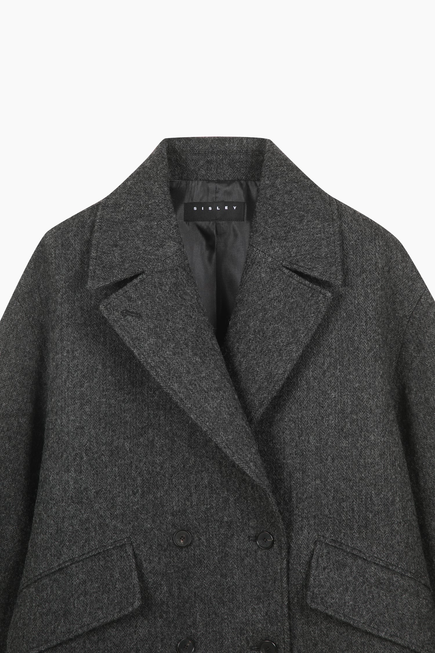 Cappotto corto doppiopetto da donna grigio scuro 3 | Sisley Outlet