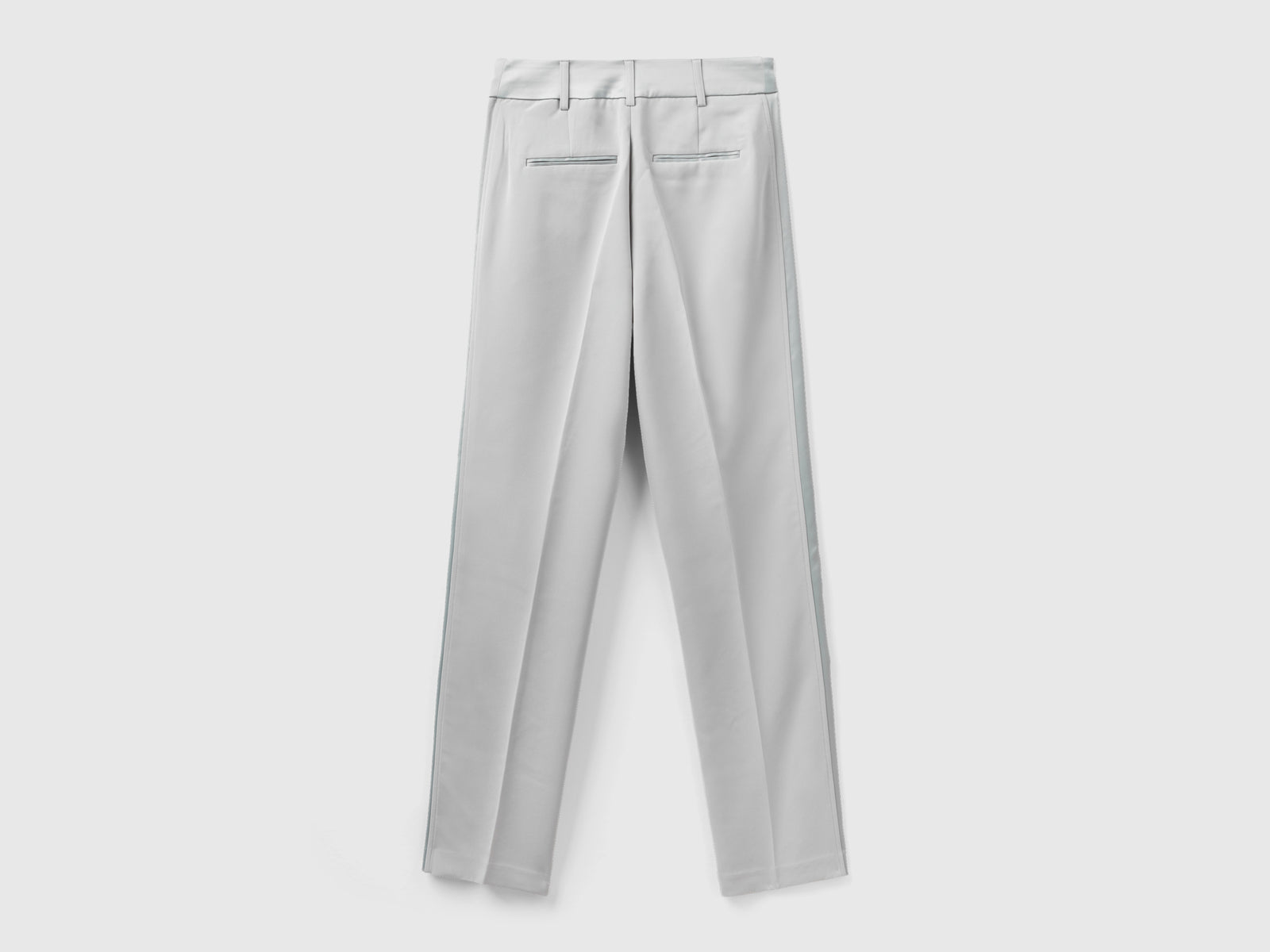 Pantaloni con dettagli in raso da donna grigio chiaro 2 | Benetton Outlet