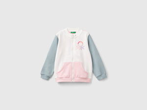 Felpa con zip in cotone bio