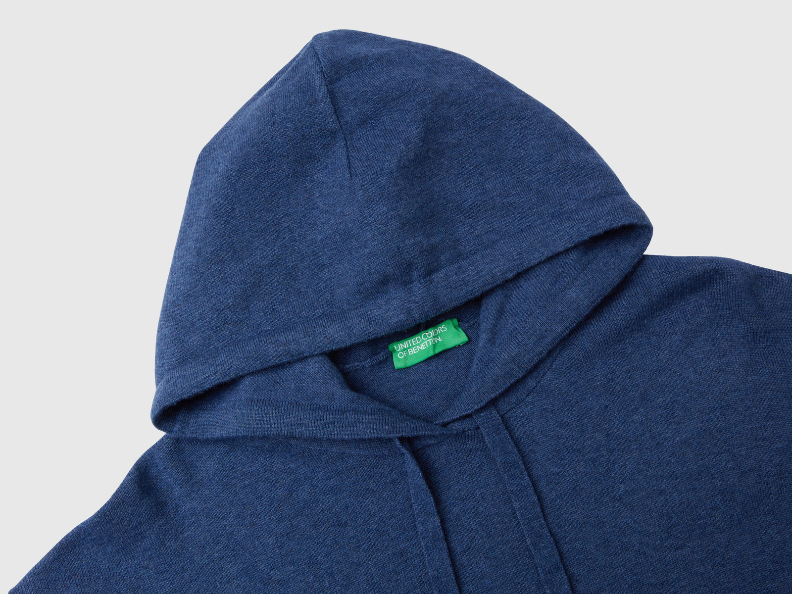 Maglia blu misto cashmere con cappuccio da donna avio 3 | Benetton Outlet