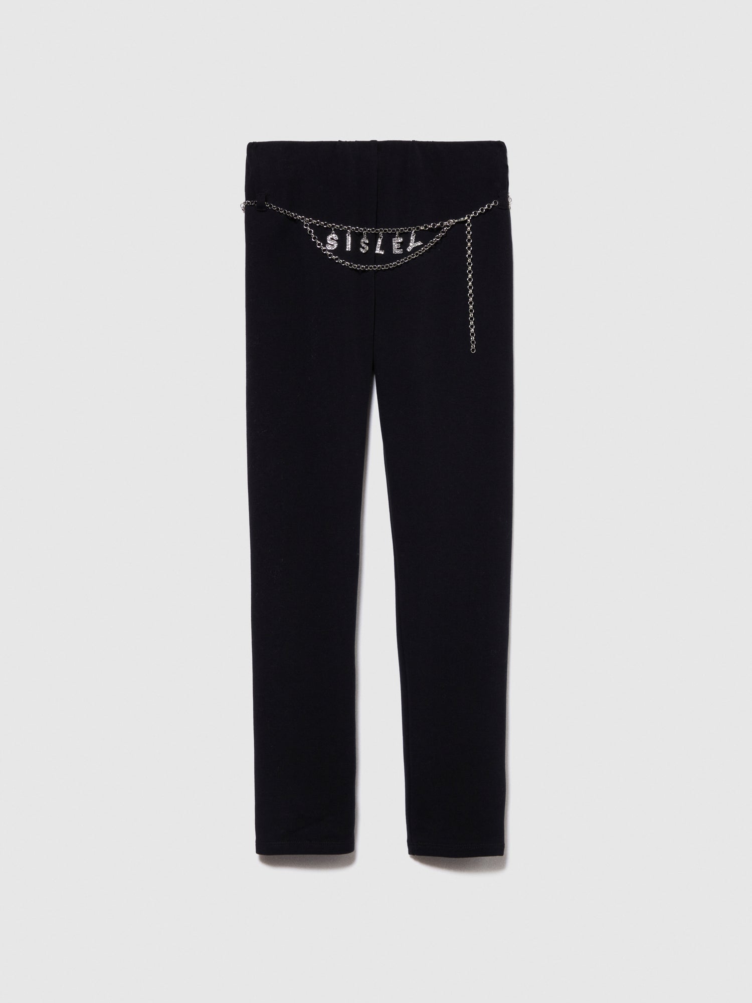 Leggings con cintura gioiello da bambina nero | Sisley young Outlet