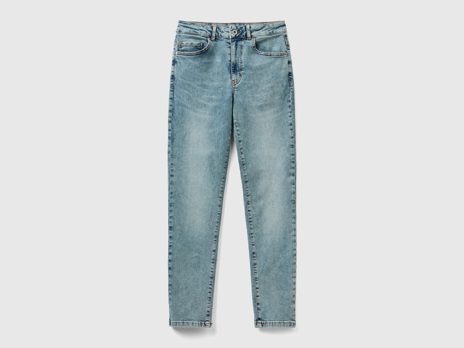 Jeans slim fit in cotone stretch da donna azzurro | Benetton Outlet