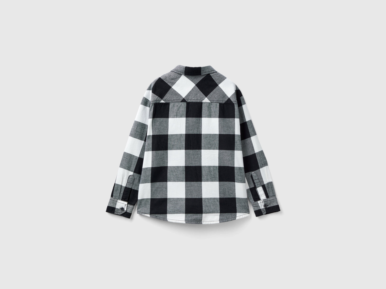 Camicia scozzese 100% cotone da bambino nero 2 | Benetton Outlet