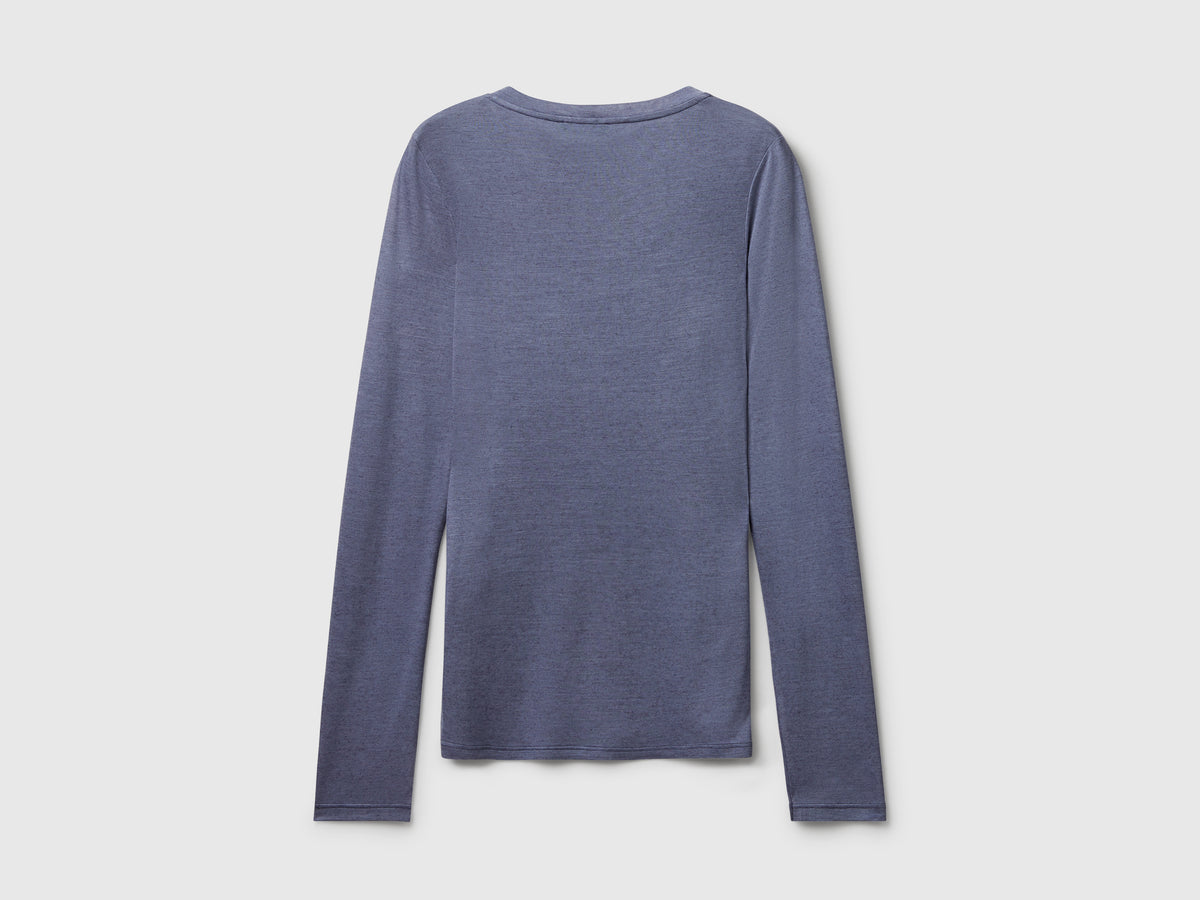 T-shirt in misto viscosa e cashmere